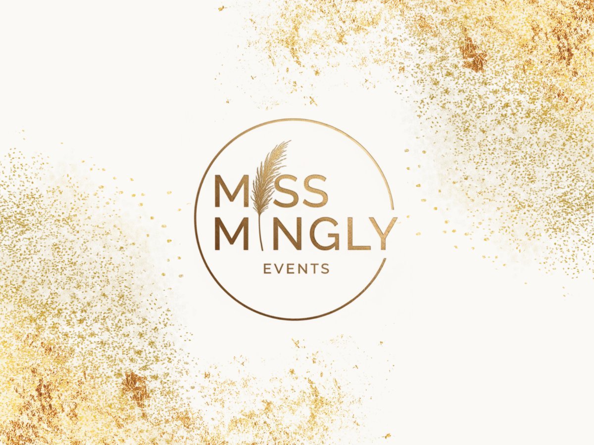 Titelseite des Miss Mingly Gutscheins: goldenes Logo auf cremefarbenem Grund mit Goldstaub